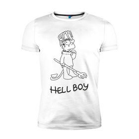 Мужская футболка премиум с принтом Bart Lil Peep в Белгороде, 92% хлопок, 8% лайкра | приталенный силуэт, круглый вырез ворота, длина до линии бедра, короткий рукав | bart simpson | lil peep | барт симпсоны | лил пип