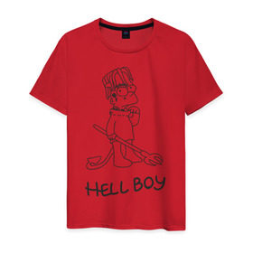 Мужская футболка хлопок с принтом Bart Lil Peep в Белгороде, 100% хлопок | прямой крой, круглый вырез горловины, длина до линии бедер, слегка спущенное плечо. | Тематика изображения на принте: bart simpson | lil peep | барт симпсоны | лил пип