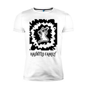 Мужская футболка премиум с принтом Haunted Family в Белгороде, 92% хлопок, 8% лайкра | приталенный силуэт, круглый вырез ворота, длина до линии бедра, короткий рукав | 