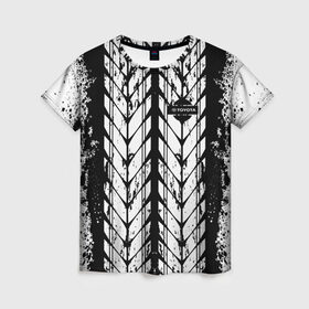 Женская футболка 3D с принтом TOYOTA DRIVE SPORT в Белгороде, 100% полиэфир ( синтетическое хлопкоподобное полотно) | прямой крой, круглый вырез горловины, длина до линии бедер | 