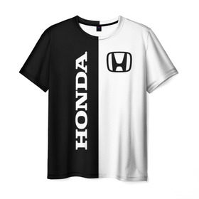 Мужская футболка 3D с принтом Honda в Белгороде, 100% полиэфир | прямой крой, круглый вырез горловины, длина до линии бедер | accord | acty | amaze | avancier | br v | brio | city | civic | cr | crider | crosstour | honda | hybrid | motor co | авто | автомобиль | знак | лого | машина | мотор | символ | тачка | хонда | эмблема