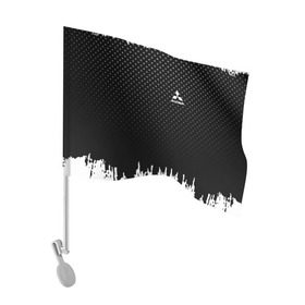 Флаг для автомобиля с принтом Mitsubishi abstract black 2018 в Белгороде, 100% полиэстер | Размер: 30*21 см |  машина | марка | митсубиси
