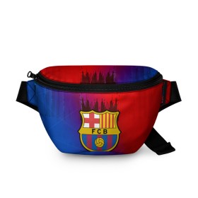 Поясная сумка 3D с принтом FC Barcelona color sport в Белгороде, 100% полиэстер | плотная ткань, ремень с регулируемой длиной, внутри несколько карманов для мелочей, основное отделение и карман с обратной стороны сумки застегиваются на молнию | Тематика изображения на принте: football | soccer | барселона