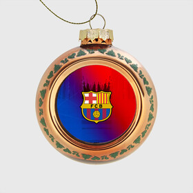 Стеклянный ёлочный шар с принтом FC Barcelona color sport в Белгороде, Стекло | Диаметр: 80 мм | football | soccer | барселона
