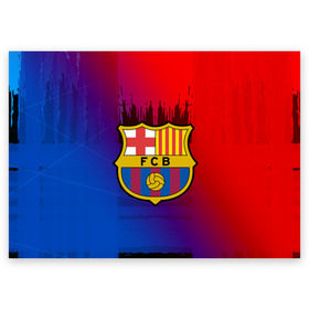 Поздравительная открытка с принтом FC Barcelona color sport в Белгороде, 100% бумага | плотность бумаги 280 г/м2, матовая, на обратной стороне линовка и место для марки
 | football | soccer | барселона