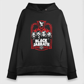 Женское худи Oversize хлопок с принтом Black Sabbath в Белгороде, френч-терри — 70% хлопок, 30% полиэстер. Мягкий теплый начес внутри —100% хлопок | боковые карманы, эластичные манжеты и нижняя кромка, капюшон на магнитной кнопке | black sabbath | билл уорд | блек | гизер батлер | ози озборн | осборн оззи | сабатаж | тони айомми