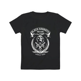 Детская футболка хлопок с принтом Black Sabbath the end в Белгороде, 100% хлопок | круглый вырез горловины, полуприлегающий силуэт, длина до линии бедер | black sabbath | билл уорд | блек | гизер батлер | ози озборн | осборн оззи | сабатаж | тони айомми
