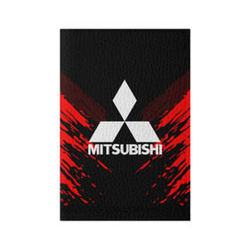 Обложка для паспорта матовая кожа с принтом MITSUBISHI SPORT COLLECTION в Белгороде, натуральная матовая кожа | размер 19,3 х 13,7 см; прозрачные пластиковые крепления |  машина | марка | митсубиси