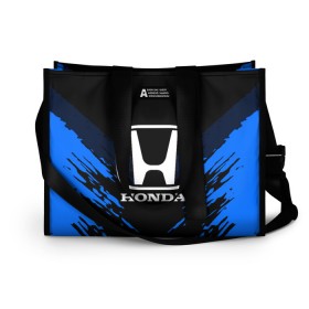 Сумка-шоппер 3D с принтом HONDA SPORT COLLECTION в Белгороде, 100% полиэстер | застегивается на металлическую кнопку; внутренний карман застегивается на молнию. Стенки укреплены специальным мягким материалом, чтобы защитить содержимое от несильных ударов
 | auto | automobile | car | honda | machine | motor | motor car | sport car | автомашина | бренд | легковой автомобиль | марка | спортивный автомобиль | тачка | хонда