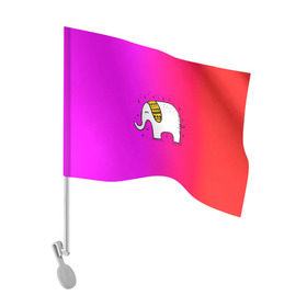 Флаг для автомобиля с принтом Радужный слоник в Белгороде, 100% полиэстер | Размер: 30*21 см | детские | животные | слон | слоник | слоны