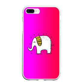 Чехол для iPhone 7Plus/8 Plus матовый с принтом Радужный слоник в Белгороде, Силикон | Область печати: задняя сторона чехла, без боковых панелей | Тематика изображения на принте: детские | животные | слон | слоник | слоны