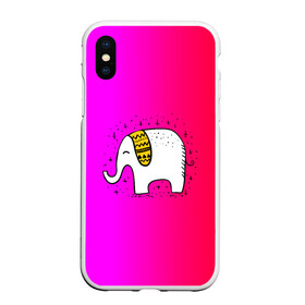 Чехол для iPhone XS Max матовый с принтом Радужный слоник в Белгороде, Силикон | Область печати: задняя сторона чехла, без боковых панелей | детские | животные | слон | слоник | слоны