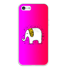 Чехол для iPhone 5/5S матовый с принтом Радужный слоник в Белгороде, Силикон | Область печати: задняя сторона чехла, без боковых панелей | детские | животные | слон | слоник | слоны