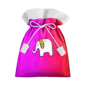 Подарочный 3D мешок с принтом Радужный слоник в Белгороде, 100% полиэстер | Размер: 29*39 см | Тематика изображения на принте: детские | животные | слон | слоник | слоны