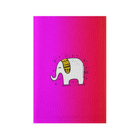 Обложка для паспорта матовая кожа с принтом Радужный слоник в Белгороде, натуральная матовая кожа | размер 19,3 х 13,7 см; прозрачные пластиковые крепления | детские | животные | слон | слоник | слоны