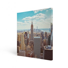 Холст квадратный с принтом Столица мира (Нью-Йорк) в Белгороде, 100% ПВХ |  | america | new york | usa | америка | каменные джунгли | нью йорк | сша