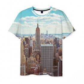 Мужская футболка 3D с принтом Столица мира (Нью-Йорк) в Белгороде, 100% полиэфир | прямой крой, круглый вырез горловины, длина до линии бедер | america | new york | usa | америка | каменные джунгли | нью йорк | сша