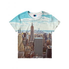 Детская футболка 3D с принтом Столица мира (Нью-Йорк) в Белгороде, 100% гипоаллергенный полиэфир | прямой крой, круглый вырез горловины, длина до линии бедер, чуть спущенное плечо, ткань немного тянется | america | new york | usa | америка | каменные джунгли | нью йорк | сша