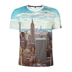 Мужская футболка 3D спортивная с принтом Столица мира (Нью-Йорк) в Белгороде, 100% полиэстер с улучшенными характеристиками | приталенный силуэт, круглая горловина, широкие плечи, сужается к линии бедра | america | new york | usa | америка | каменные джунгли | нью йорк | сша
