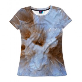 Женская футболка 3D с принтом Кристализация в Белгороде, 100% полиэфир ( синтетическое хлопкоподобное полотно) | прямой крой, круглый вырез горловины, длина до линии бедер | 