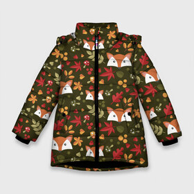 Зимняя куртка для девочек 3D с принтом Лисоньки в лесу в Белгороде, ткань верха — 100% полиэстер; подклад — 100% полиэстер, утеплитель — 100% полиэстер. | длина ниже бедра, удлиненная спинка, воротник стойка и отстегивающийся капюшон. Есть боковые карманы с листочкой на кнопках, утяжки по низу изделия и внутренний карман на молнии. 

Предусмотрены светоотражающий принт на спинке, радужный светоотражающий элемент на пуллере молнии и на резинке для утяжки. | Тематика изображения на принте: лиса | лисичка | лисоньки | лисы | паттерн