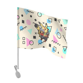 Флаг для автомобиля с принтом Pikachu в Белгороде, 100% полиэстер | Размер: 30*21 см | pokemon | комедия | музыка | мультфильм | мюзикл | покемон | приключения | сказка | фэнтези
