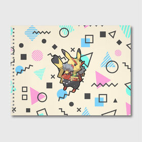 Альбом для рисования с принтом Pikachu в Белгороде, 100% бумага
 | матовая бумага, плотность 200 мг. | pokemon | комедия | музыка | мультфильм | мюзикл | покемон | приключения | сказка | фэнтези