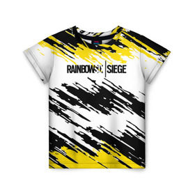 Детская футболка 3D с принтом RAINBOW SIX SIEGE в Белгороде, 100% гипоаллергенный полиэфир | прямой крой, круглый вырез горловины, длина до линии бедер, чуть спущенное плечо, ткань немного тянется | cybersport | esports | pro league | r6 | rainbow | rainbow six | siege | six | армия | боевик | военные | война | игры | киберспорт | логотип | оперативники | радуга | шутер