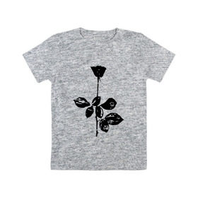 Детская футболка хлопок с принтом Depeche Mode черная роза в Белгороде, 100% хлопок | круглый вырез горловины, полуприлегающий силуэт, длина до линии бедер | depeche mode | вестник моды | депеш мод | депешмод | дэйв гаан | мартин гор | роза | энди флетчер