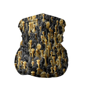 Бандана-труба 3D с принтом Шахматы в Белгороде, 100% полиэстер, ткань с особыми свойствами — Activecool | плотность 150‒180 г/м2; хорошо тянется, но сохраняет форму | игра | настолка | настольная | паттерн | пешка | толпа | ферзь | фигуры