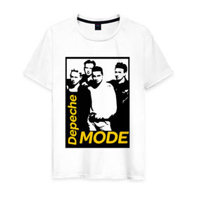 Мужская футболка хлопок с принтом Группа Depeche Mode в Белгороде, 100% хлопок | прямой крой, круглый вырез горловины, длина до линии бедер, слегка спущенное плечо. | depeche mode | альтернативный | вестник моды | депеш мод | депешмод | дэйв гаан | индастриал | мартин гор | музыка | новая волна | роза | рок | синти поп | электроник | энди флетчер