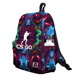 Рюкзак 3D с принтом CS GO hyper beast collection в Белгороде, 100% полиэстер | лямки с регулируемой длиной, сверху петелька, чтобы рюкзак можно было повесить на вешалку. Основное отделение закрывается на молнию, как и внешний карман. Внутри два дополнительных кармана, один из которых закрывается на молнию. По бокам два дополнительных кармашка | скоростной зверь