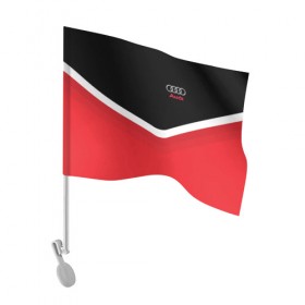 Флаг для автомобиля с принтом Audi Black & Red в Белгороде, 100% полиэстер | Размер: 30*21 см | audi | ауди | кольца | красный | машина | черный