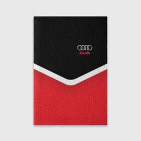 Обложка для паспорта матовая кожа с принтом Audi Black & Red в Белгороде, натуральная матовая кожа | размер 19,3 х 13,7 см; прозрачные пластиковые крепления | audi | ауди | кольца | красный | машина | черный