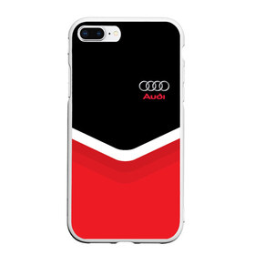 Чехол для iPhone 7Plus/8 Plus матовый с принтом Audi Black & Red в Белгороде, Силикон | Область печати: задняя сторона чехла, без боковых панелей | audi | ауди | кольца | красный | машина | черный