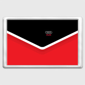 Магнит 45*70 с принтом Audi Black & Red в Белгороде, Пластик | Размер: 78*52 мм; Размер печати: 70*45 | audi | ауди | кольца | красный | машина | черный
