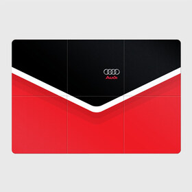 Магнитный плакат 3Х2 с принтом Audi Black & Red в Белгороде, Полимерный материал с магнитным слоем | 6 деталей размером 9*9 см | audi | ауди | кольца | красный | машина | черный