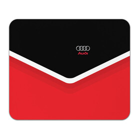 Коврик для мышки прямоугольный с принтом Audi Black & Red в Белгороде, натуральный каучук | размер 230 х 185 мм; запечатка лицевой стороны | audi | ауди | кольца | красный | машина | черный