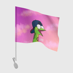 Флаг для автомобиля с принтом Удав Крейг в Белгороде, 100% полиэстер | Размер: 30*21 см | sanjay and craig | крейг | мультфильм | санджей