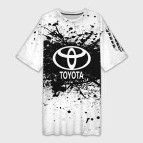Платье-футболка 3D с принтом Toyota в Белгороде,  |  | auto | automobile | car | carbon | machine | motor | motor car | sport car | toyota | автомашина | бренд | легковой автомобиль | марка | спортивный автомобиль | тачка