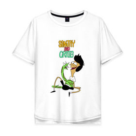 Мужская футболка хлопок Oversize с принтом Санджей и Крейг в Белгороде, 100% хлопок | свободный крой, круглый ворот, “спинка” длиннее передней части | sanjay and craig | крейг | мультфильм | санджей
