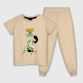 Детская пижама хлопок с принтом Санджей и Крейг в Белгороде, 100% хлопок |  брюки и футболка прямого кроя, без карманов, на брюках мягкая резинка на поясе и по низу штанин
 | sanjay and craig | крейг | мультфильм | санджей