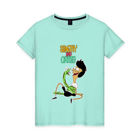 Женская футболка хлопок с принтом Санджей и Крейг в Белгороде, 100% хлопок | прямой крой, круглый вырез горловины, длина до линии бедер, слегка спущенное плечо | sanjay and craig | крейг | мультфильм | санджей