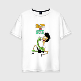 Женская футболка хлопок Oversize с принтом Санджей и Крейг в Белгороде, 100% хлопок | свободный крой, круглый ворот, спущенный рукав, длина до линии бедер
 | sanjay and craig | крейг | мультфильм | санджей
