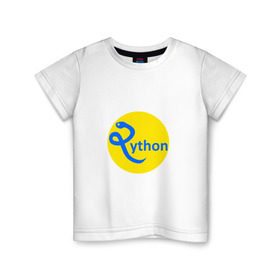 Детская футболка хлопок с принтом Python - язык программирования в Белгороде, 100% хлопок | круглый вырез горловины, полуприлегающий силуэт, длина до линии бедер | python | змея | питон | программирование | программист | сисадмин | системный администратор | язык