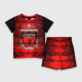 Детский костюм с шортами 3D с принтом Liverpool sport uniform в Белгороде,  |  | Тематика изображения на принте: football | soccer | ливерпуль