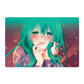 Магнитный плакат 3Х2 с принтом Miku Ahegao в Белгороде, Полимерный материал с магнитным слоем | 6 деталей размером 9*9 см | Тематика изображения на принте: вокалоид | зеленоволосая девушка | мику ахегао | хатсуне мику