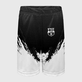 Детские спортивные шорты 3D с принтом Barcelona black 2018 в Белгороде,  100% полиэстер
 | пояс оформлен широкой мягкой резинкой, ткань тянется
 | football | soccer | барселона
