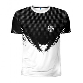 Мужская футболка 3D спортивная с принтом Barcelona black 2018 в Белгороде, 100% полиэстер с улучшенными характеристиками | приталенный силуэт, круглая горловина, широкие плечи, сужается к линии бедра | Тематика изображения на принте: football | soccer | барселона