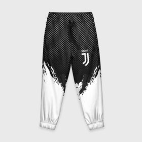 Детские брюки 3D с принтом Juventus black 2018 в Белгороде, 100% полиэстер | манжеты по низу, эластичный пояс регулируется шнурком, по бокам два кармана без застежек, внутренняя часть кармана из мелкой сетки | 